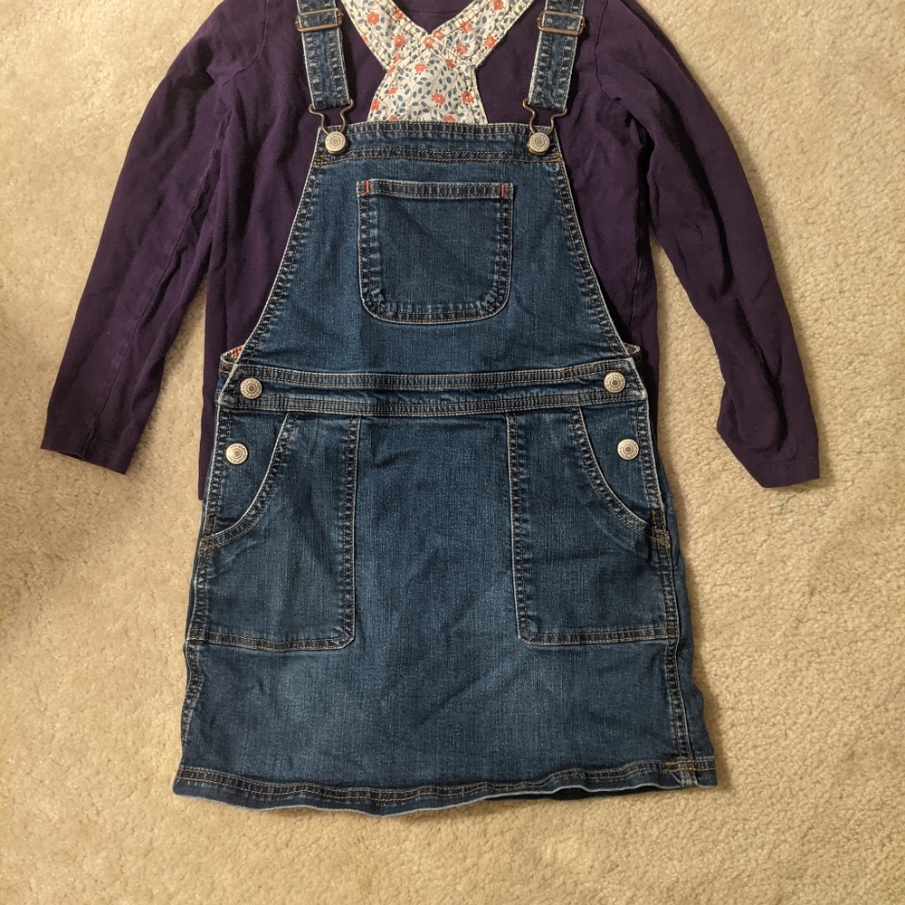 Mini Boden denim overall dress
